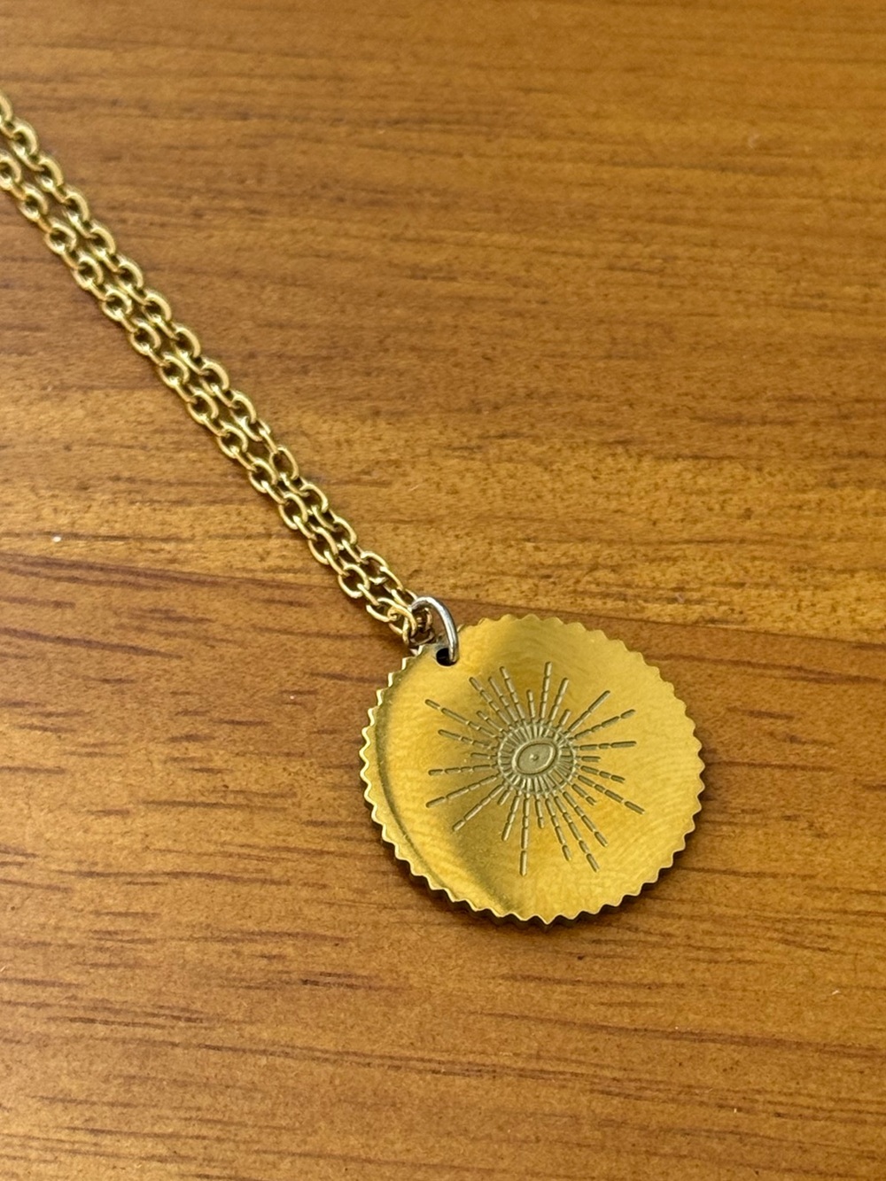 Gold Sunburst Pendant Necklace - Elegant Women's Jewelry